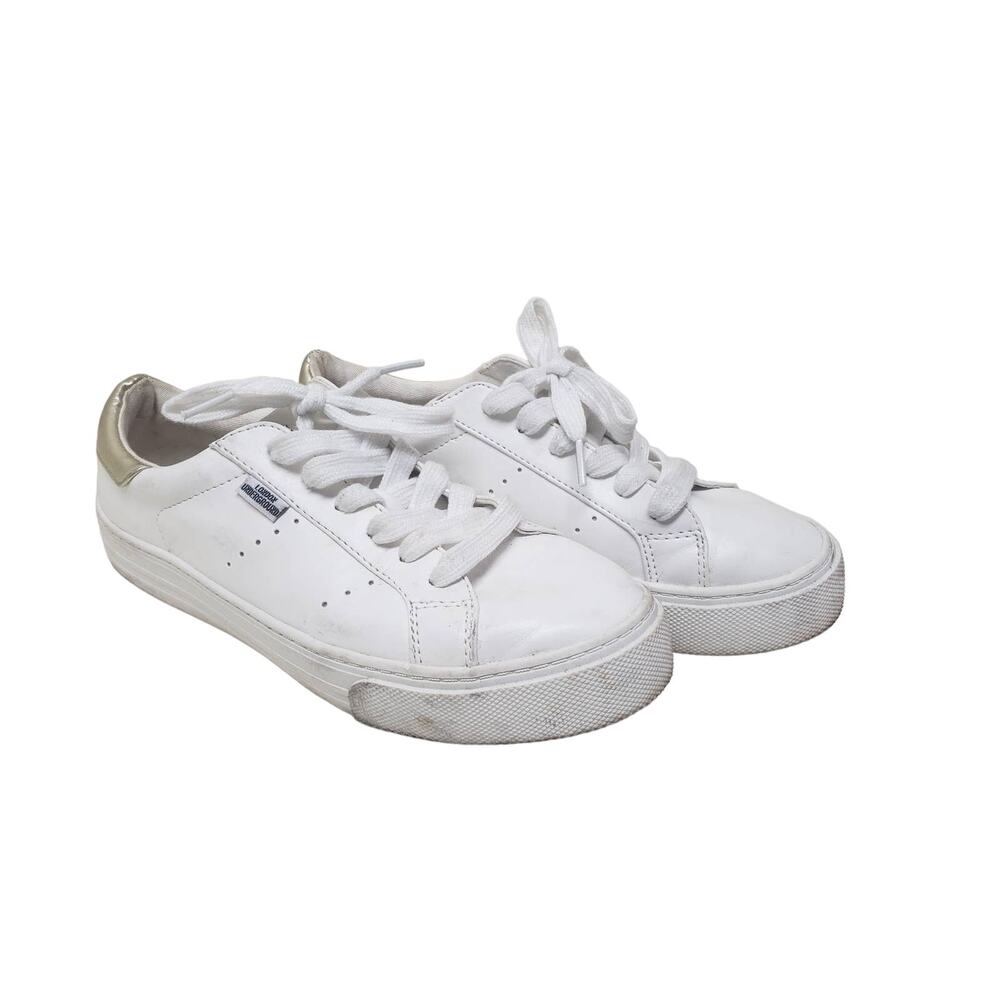 London Underground Kensa White & Gold Shoes - Women's Size 8 Sneakers